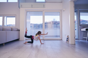 Image showing girl online education ballet class at home