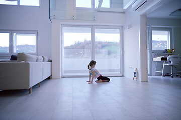 Image showing girl online education ballet class at home