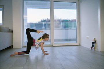 Image showing girl online education ballet class at home