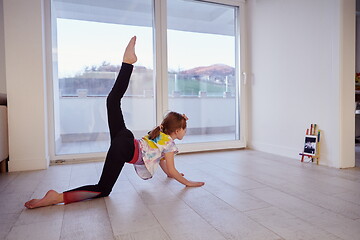 Image showing girl online education ballet class at home