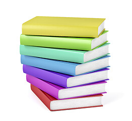 Image showing Stack of colorful books