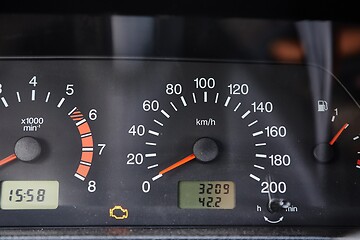 Image showing Speedometer of an old car