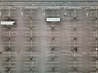 Image showing Empty Carpark Aerial