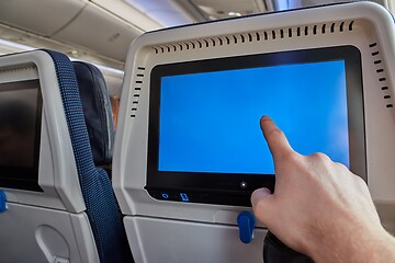 Image showing Plane infotainment lcd screen