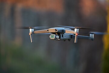 Image showing Drone flying outdoors