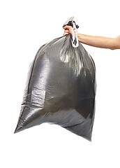 Image showing Black trash bag