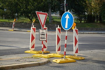 Image showing Road Construction Warnings