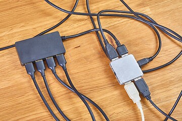 Image showing Usb hubs and cables