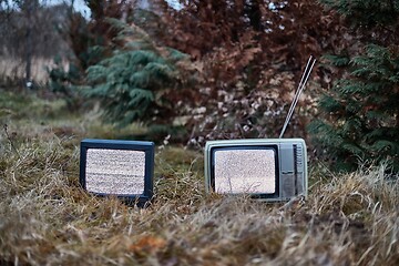 Image showing TV no signal in grass