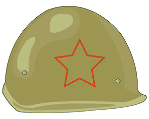 Image showing Defensive helmet of the soviet soldier on white background is insulated