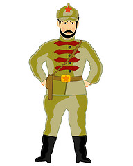 Image showing Vector illustration of the soldier in form of the red army