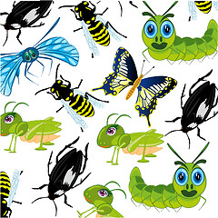 Image showing Insect decorative pattern on white background is insulated