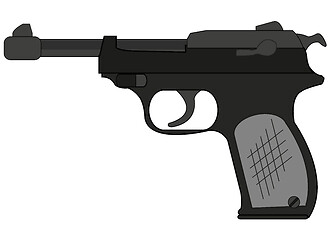 Image showing German gun walther on white background is insulated