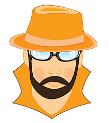 Image showing Portrait men spy in hat and spectacles