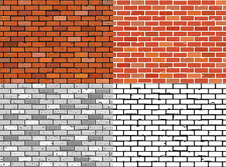 Image showing Set Seamless Brick Wall Textures