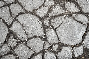 Image showing Stone pavement broken near construction