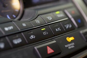 Image showing Air conditioning buttons of a car