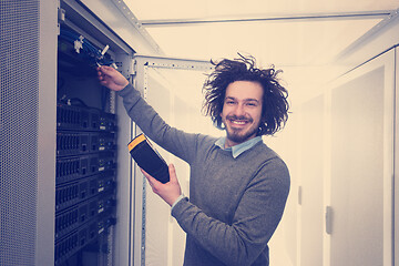 Image showing technician using digital cable analyzer