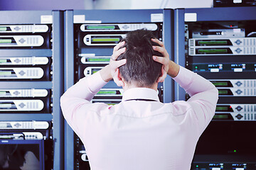 Image showing system fail situation in network server room