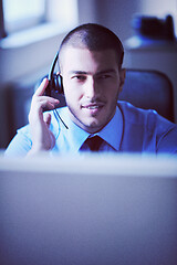 Image showing businessman with a headset