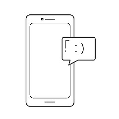 Image showing Mobile chatting line icon.