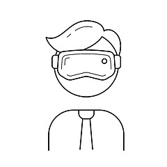 Image showing Virtual reality line icon.