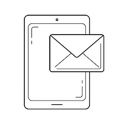 Image showing Mobile phone mailing line icon.