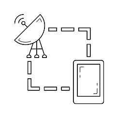 Image showing Navigator and satellite line icon.