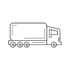 Image showing Semi-truck line icon.