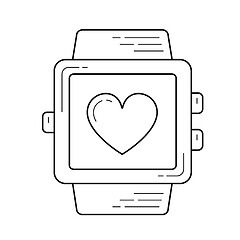 Image showing Smartwatch with heart line icon.