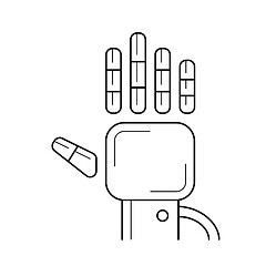 Image showing Tracking glove line icon.