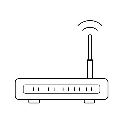 Image showing Wifi router line icon.