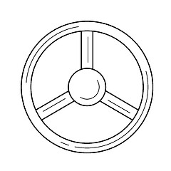 Image showing Steering wheel line icon.