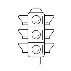 Image showing Traffic light line icon.