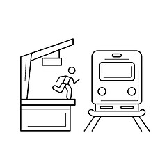 Image showing Train station line icon.