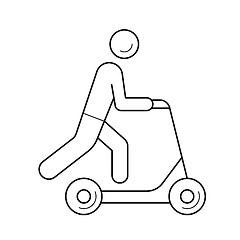 Image showing Push scooter line icon.