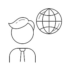 Image showing Global business line icon.