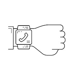 Image showing Smart watch phone line icon.