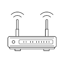 Image showing Wifi router line icon.