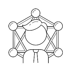 Image showing Business network line icon.