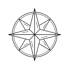 Image showing Nautical compass line icon.