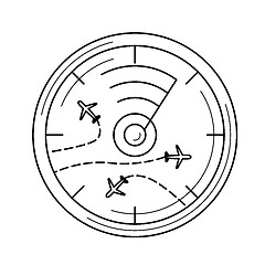 Image showing Flight radar line icon.