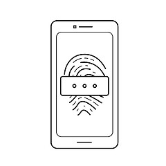 Image showing Fingerprint password line icon.