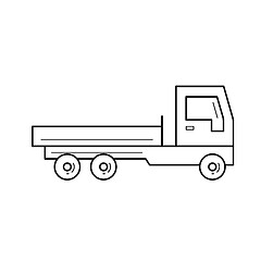 Image showing Flat bed truck line icon.