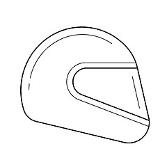 Image showing Moto helmet line icon.