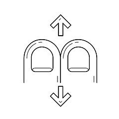 Image showing Two-finger scrolling line icon.