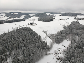 Image showing Black Forest winter scenery aerial view Germany