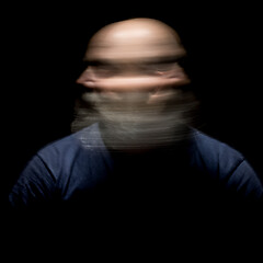 Image showing bearded man motion blur portrait