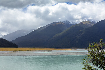 Image showing riverbed landscape scenery in south New Zealand