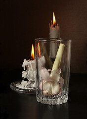 Image showing Garlic bulb in glass jar